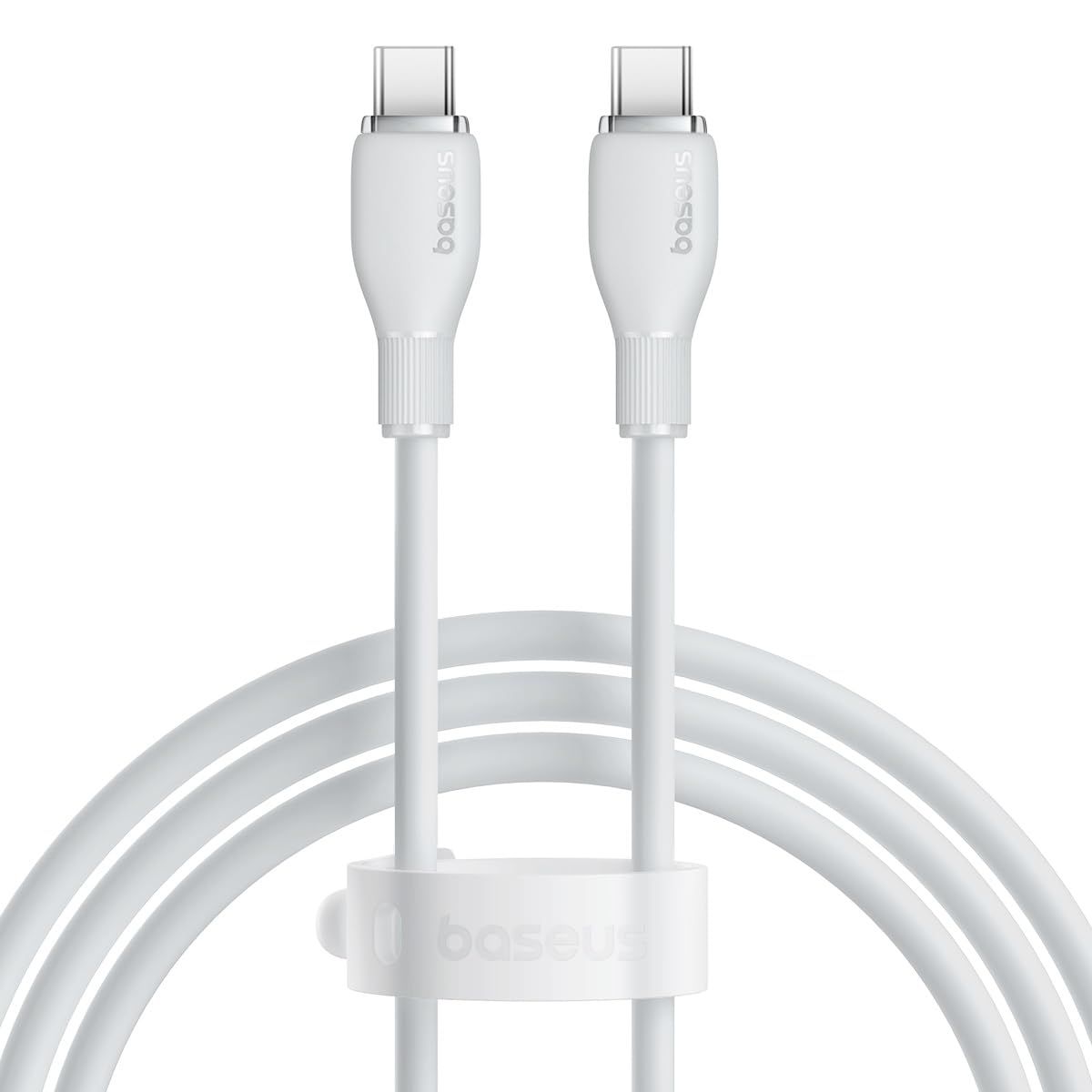CABLU alimentare si date Baseus Pudding Series, Fast Charging Data Cable pt. smartphone, USB Type-C la USB Type-C 100W, 1.2m, alb 