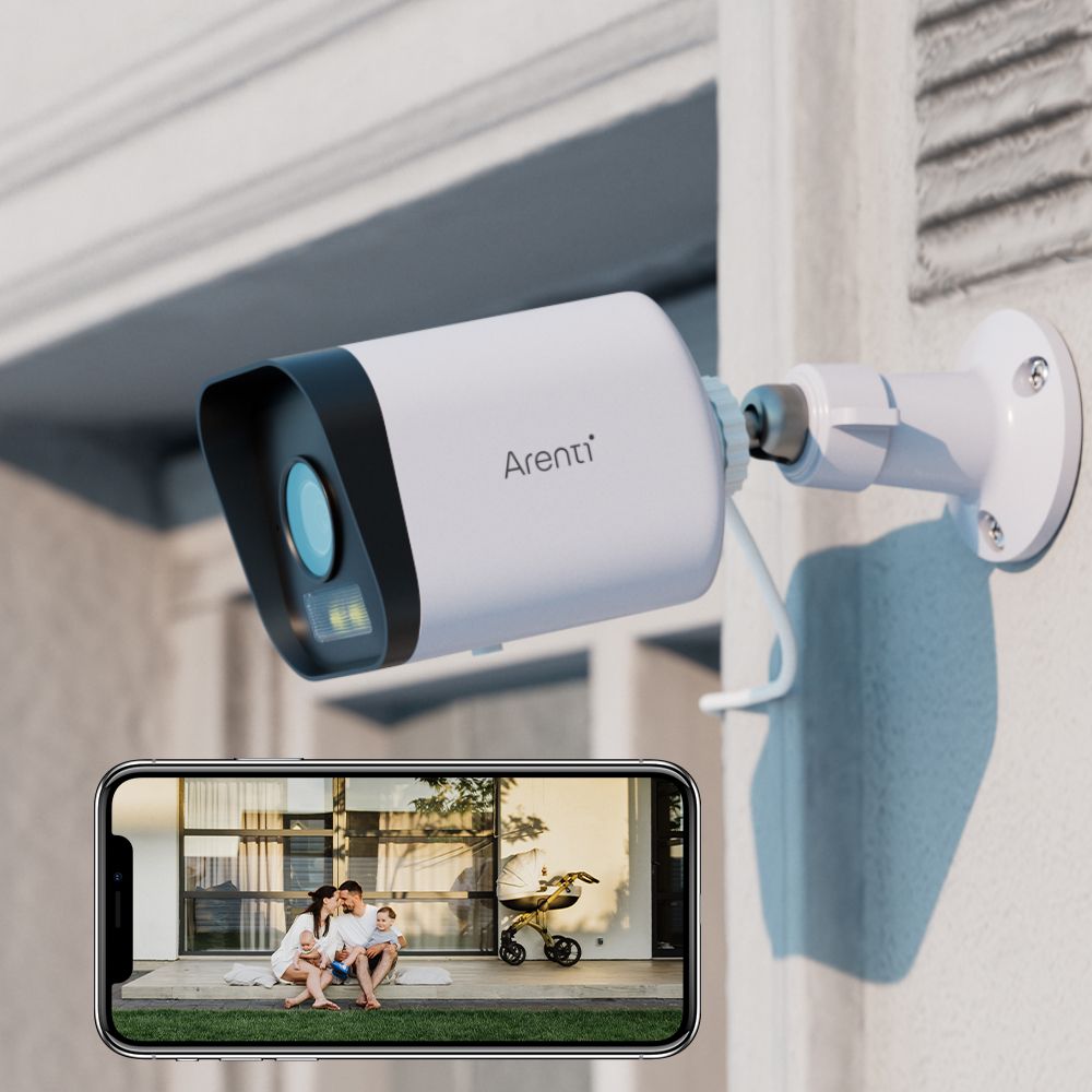 Camera supraveghere Arenti, 2.5K, 4 MP, bullet, wireless 2.4 GHz, BLE 5.0, microSD max 256GB, exterior, night vision 10m, audio bidirectional, compatibil Alexa si Google Assistant, , 