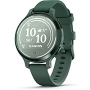 Ceas Garmin Lily 2 Active, display AMOLED, dimensiune afisaj 25,4 mm x 21,3 mm,rezolutie afisaj 240 x 201 pixeli, memorie 8GB, autonomie pana la 9 zile, rezistanta la apa pana la 5 ATM, greutate: 24,4g, ramă Jasper Green şi curea Jasper Green din silicon_1