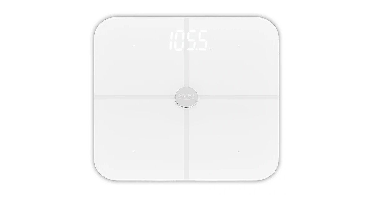 Adler Smart Bathroom Scale | AD 8187 | Maximum weight (capacity) 180 kg | Accuracy 100 g | Body Mass Index (BMI) measuring | White_1