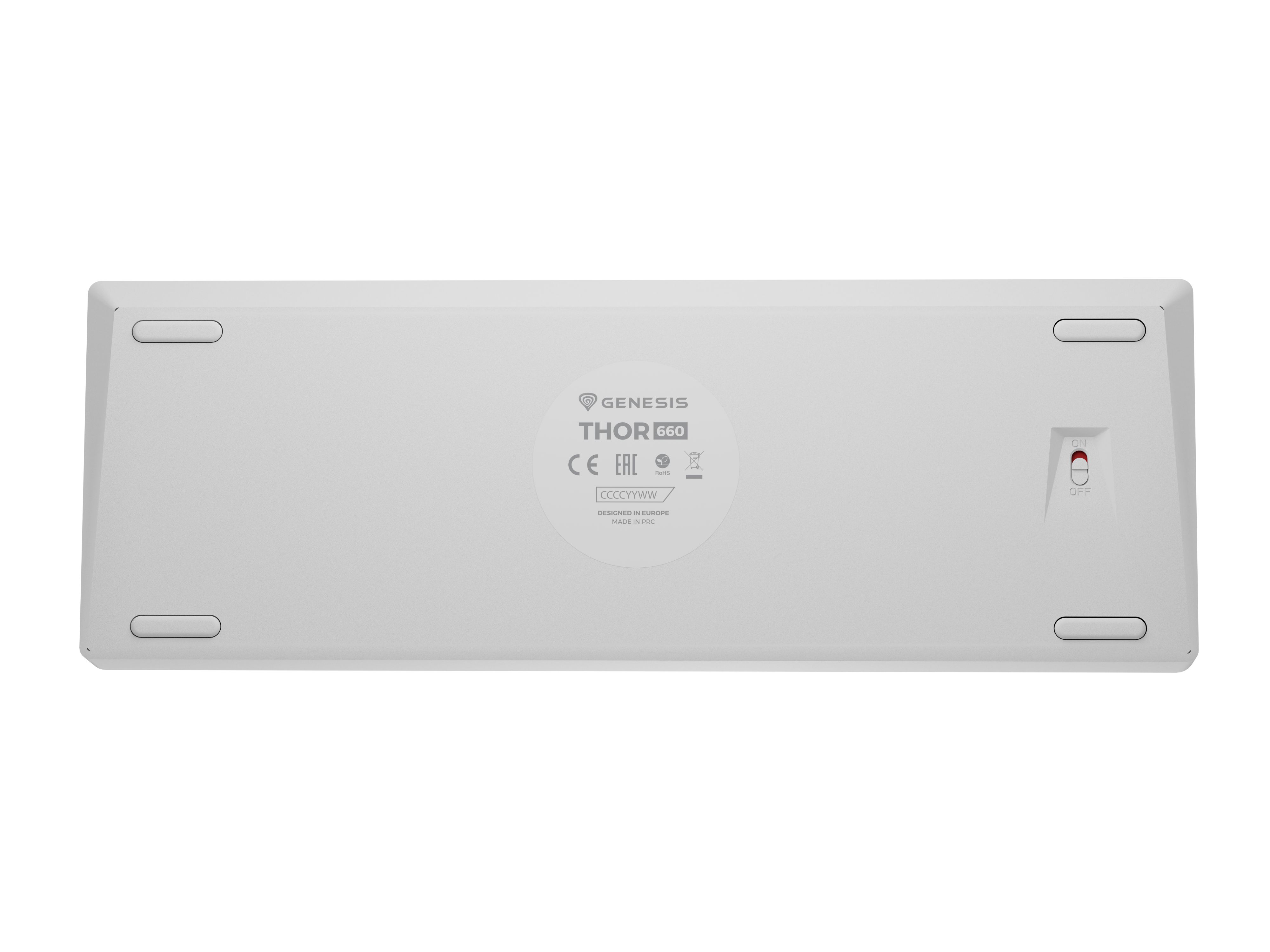 GAMING KEYBOARD GENESIS THOR 660 G2 US WHITE WIRELESS RGB MECHANICAL GATERON RED_2