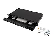 LANBERG 12XSC DUPLEX / 12XLC QUAD RACK 19  1U FIBER OPTIC DISTRIBUTION FRAME BLACK + ACCESSORIES_1