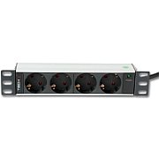 10' 1U X4 Power Strip - Schuko Sockets_1