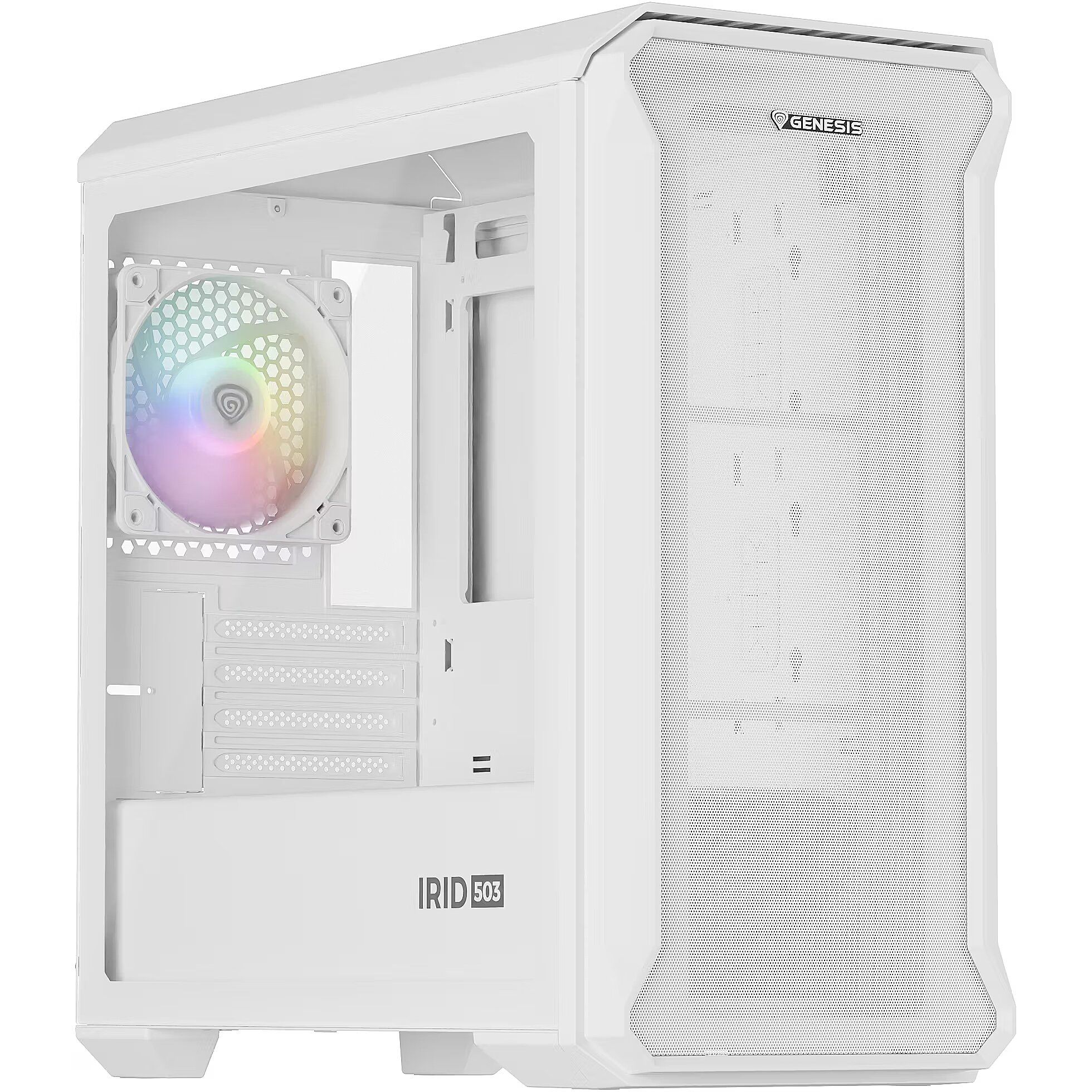 GENESIS IRID 503 ARGB LITE MATX MINI TOWER CASE WITH WINDOW WHITE_1