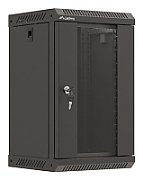 WALL-HUNG RACK CABINET 10  9U 300X300 BLACK GLAZED DOOR LANBERG (FLAT PACK)_1