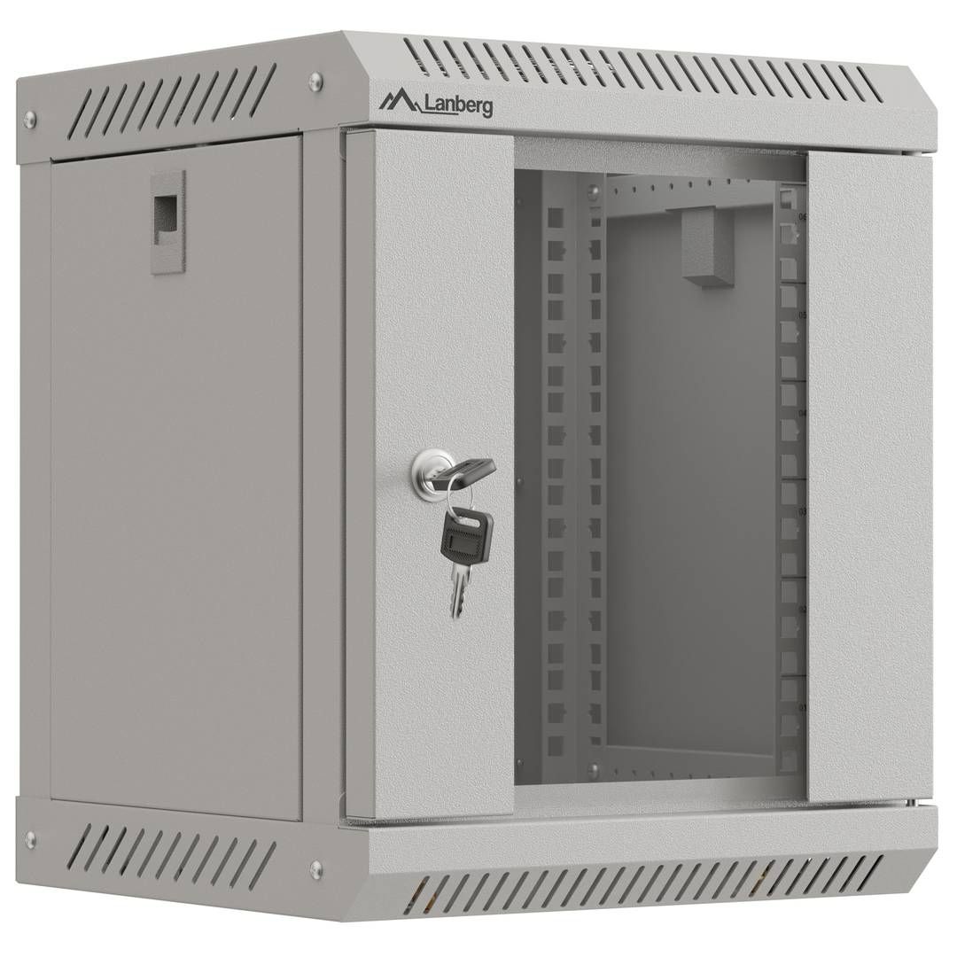 WALL-HUNG RACK CABINET 10  6U 300X300 GREY GLAZED DOOR LANBERG (FLAT PACK)_1