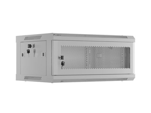 WALL-HUNG RACK CABINET 19  4U 600X450 GREY PERFORATED DOOR LANBERG (FLAT PACK)_1