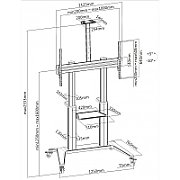Mobile TV stand 70-120  up to 140kg adjustable 2 shelves_3