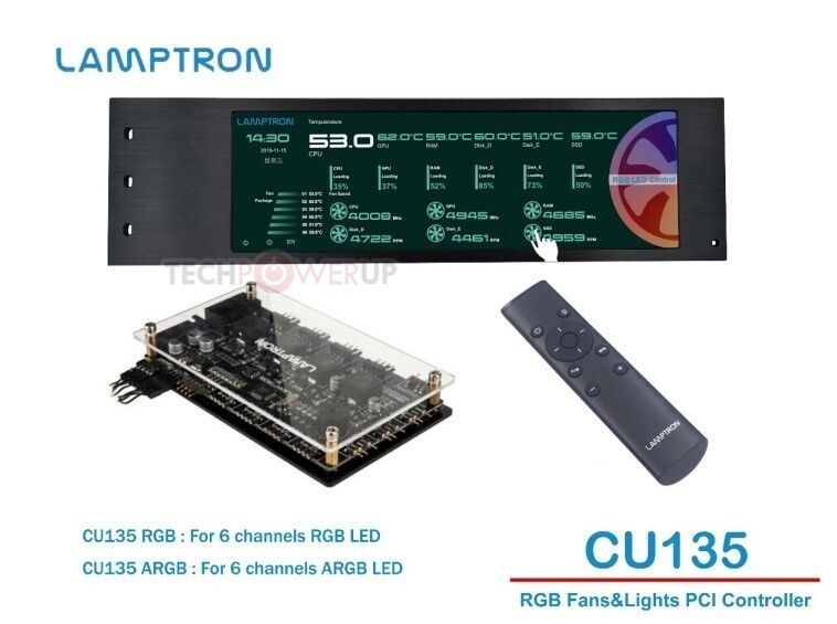 Lamptron CU135 Fan Controller + RGB Controller with Display  ARGB - Black_3
