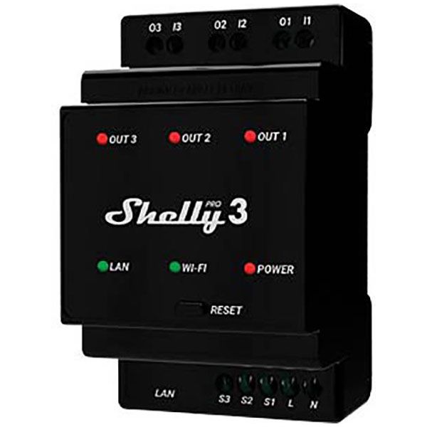 Shelly Pro 3 W LAN Schaltaktor 3 Kanaele/3x16A/LAN/WLAN/Hutschiene_1