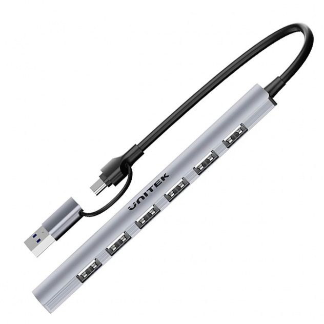 UNITEK HUB USB-A/C 7IN1USB-A PORTS 5GBPS_1