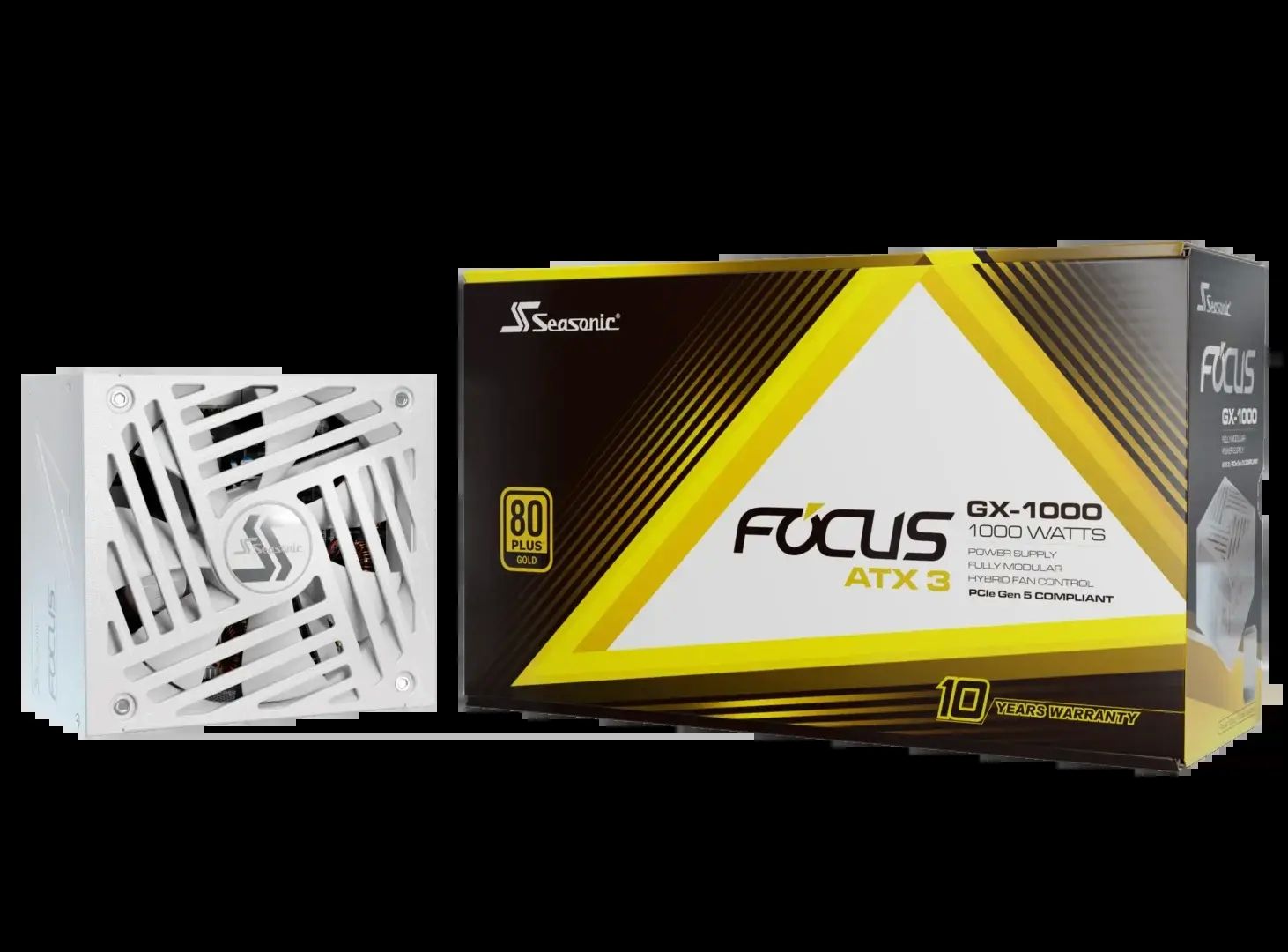 FOCUS GX ATX 3 (2024), 80 Plus Gold, 1000W, 12VHPWR, ATX 3.1, Full Modulara, Alb_6
