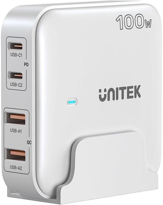 GaN network charger - Unitek P1229AWH01-EU | 100W 2x USB-C 2x USB-A_1