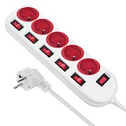 Maclean power strip  5 socket extension cable  with switches  250VAC/10A  1.5m  MCE204 R/W_2