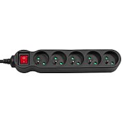 Maclean MCE185 power extension 5 m 5 AC outlet(s) Indoor Black_1