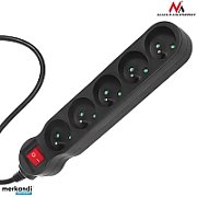Maclean MCE185 power extension 5 m 5 AC outlet(s) Indoor Black_2