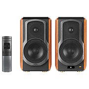 BOXE EDIFIER 2.0, RMS: 120W (2 x 25W, 2 x 35W), bluetooth, wireless, telecomanda wireless, volum, bass, treble, coaxial, optic, brown, 