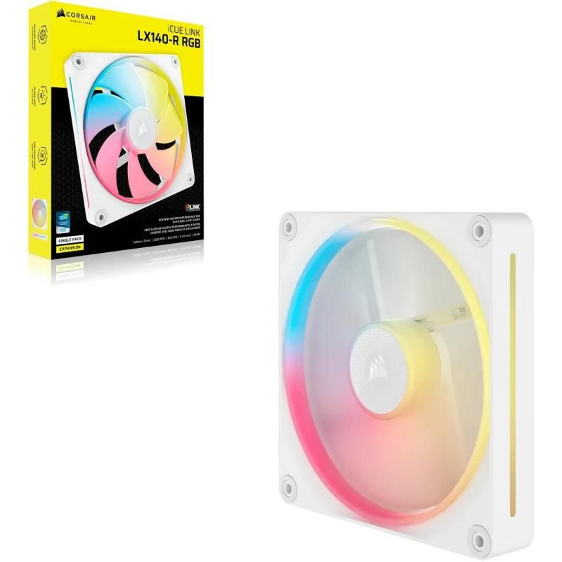 Ventilator Carcasa CORSAIR iCUE LINK LX140-R RGB ALB, viteza 400-2000 RPM +/- 10%, Airflow: 90 CFM, Presiune Statica: 3.55 mm-H2O, Nivel de zgomot: 35.4dBA_1