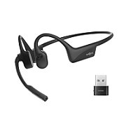 SHOKZ OpenComm2 UC 2025 Upgrade Wireless Bluetooth Bone Conduction Videoconferencing Headset with USB-C Charging Port and USB-A adapter | 16 Hr Talk Time  29m Wireless Range  1 Hr Charge Time | Includes Noise Cancelling Boom Mic and Dongle  Black_1