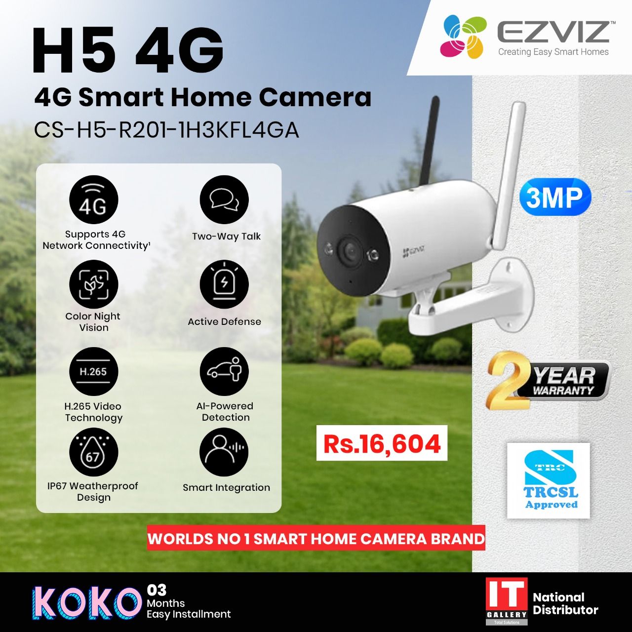 Kamera IP Ezviz H5 4G 2K 3MPx_3