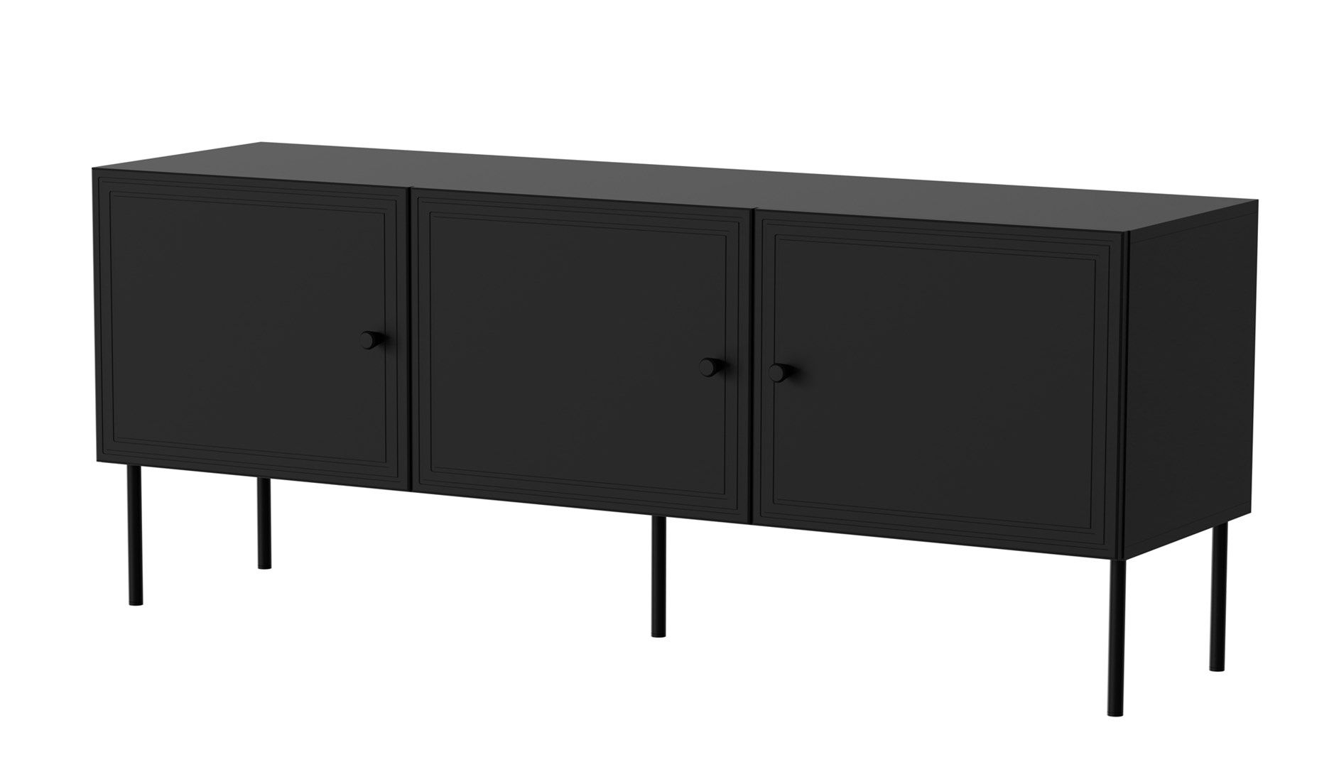 RTV 3D cabinet PALAZZO BIS 151x40x60 black matt_1