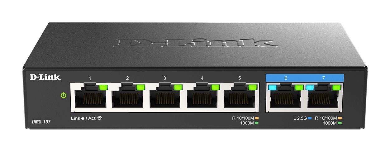 7-PORT UNMANAGED SWITCH/5X1G 2X2.5G FANLESS_1
