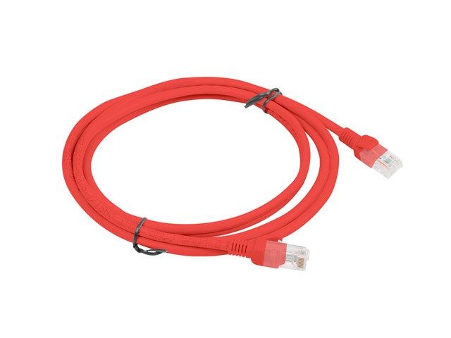 PATCHCORD KAT.5E UTP 2M CZERWONY FLUKE PASSED LANBERG 10-PACK_1