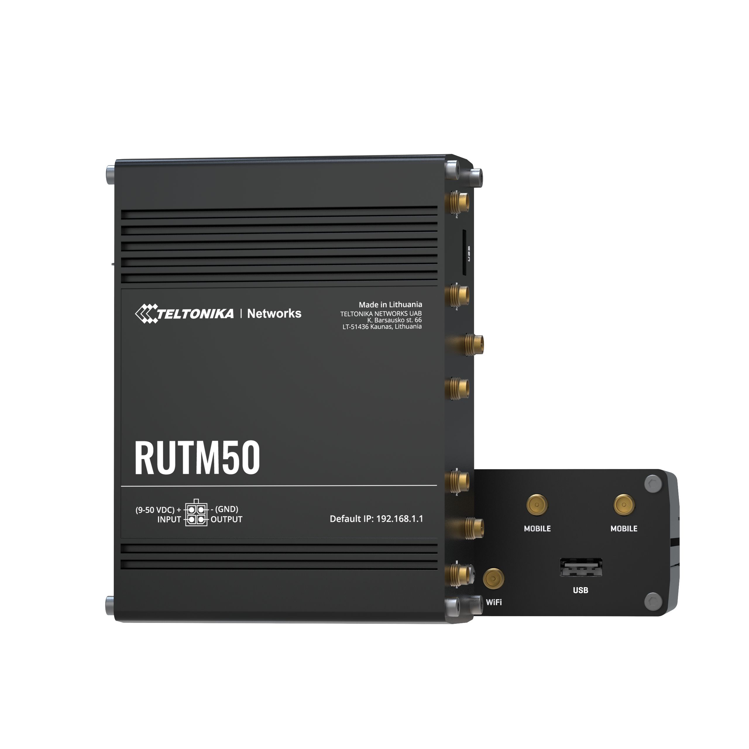 Teltonika RUTM50 router wireless Gigabit Ethernet Bandă dublă (2.4 GHz/ 5 GHz) 5G Negru_1