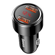 INCARCATOR auto Baseus Magic Series, pt. bricheta auto, digital display, 1 x USB max. 3A si 1 x USB Type-C max 5V/3A, total output 45W, black 