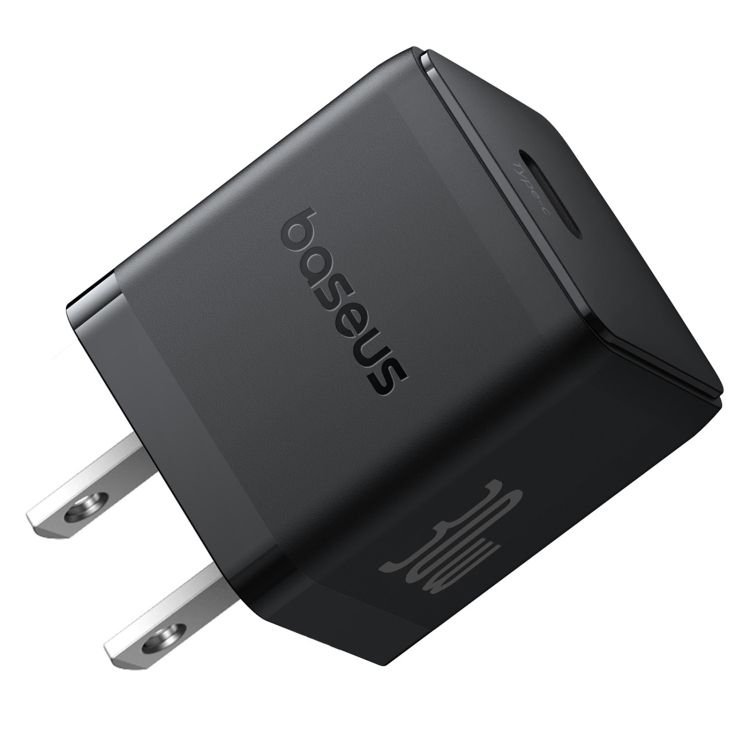 INCARCATOR retea Baseus Palm, Quick Charge 30W, 1 x USB, 1 x USB Type-C 5V/3.0A, include cablu USB Type-C la USB Type-C 1m, negru 