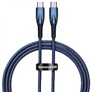 CABLU alimentare si date Baseus Glimmer, Fast Charging Data Cable pt. smartphone, USB Type-C la USB Type-C 100W, 1m, albastru 