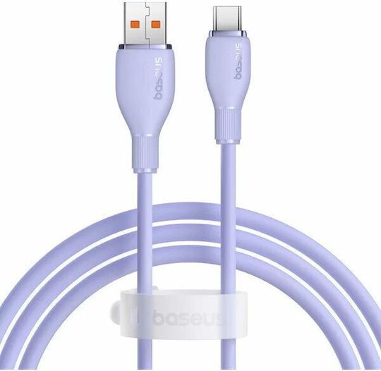 CABLU alimentare si date Baseus Pudding, Fast Charging Data Cable pt. smartphone, USB la USB Type-C 100W, 1.2m, violet 