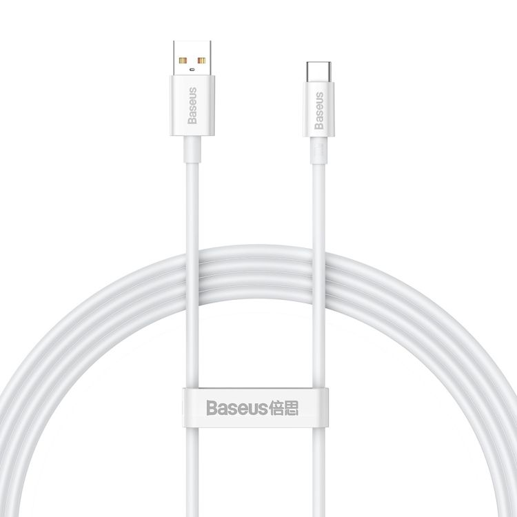 CABLU alimentare si date Baseus Superior, Fast Charging Data Cable pt. smartphone, USB la USB Type-C 100W, braided, 1.5m, alb 