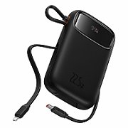 POWER BANK Baseus Qpow2, 10000mAh, 22.5W, 1 x USB; 1 x USB Type-C, 1 x Lightning, total 3A, include cablu USB Type-C 0.3m, negru, 