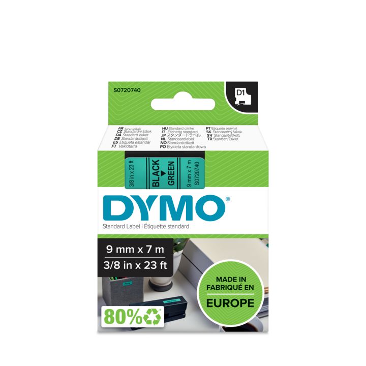 Dymo Schriftband 40919 Green Black Schwarz (S0720740)_1
