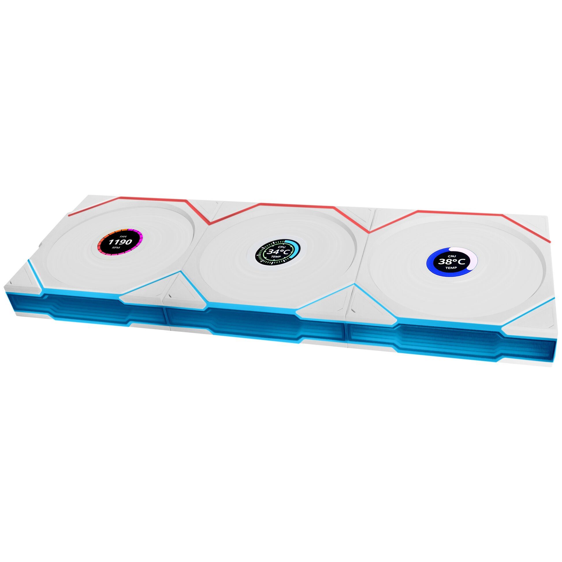 Lian Li UNI FAN TL Wireless LCD Fan  ARGB  PWM  3-pack with Controller - 120 mm  White_1