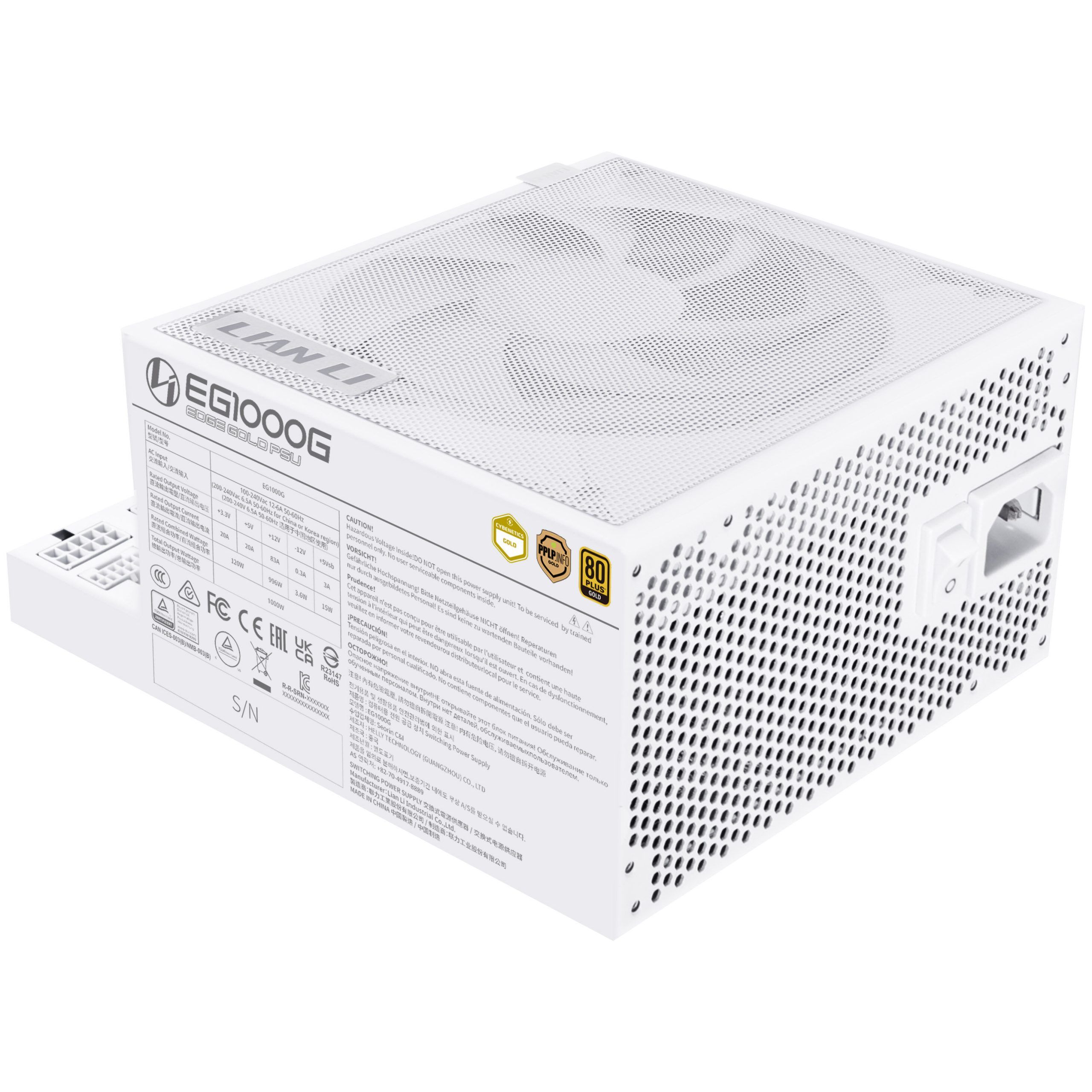 Lian Li EDGE GOLD 1000 80 PLUS Gold Power Supply  PCIe 5.1  ATX 3.1 - 1.000 Watt  white  incl. USB Hub_4