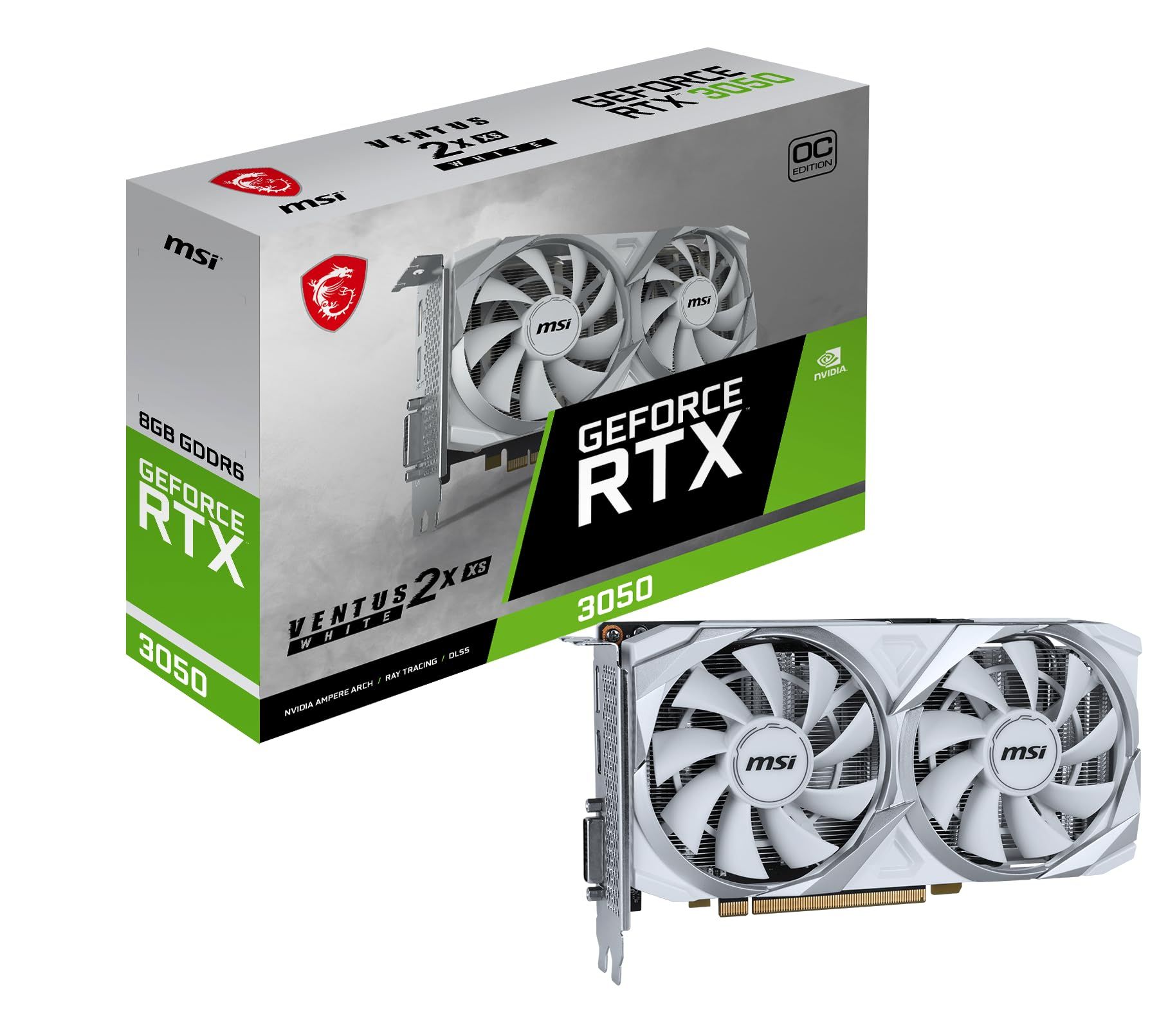 Graphics Card MSI RTX3050 VENTUS 2X XS OC WHITE 8GB GDDR6 HDMI DVI DP_1