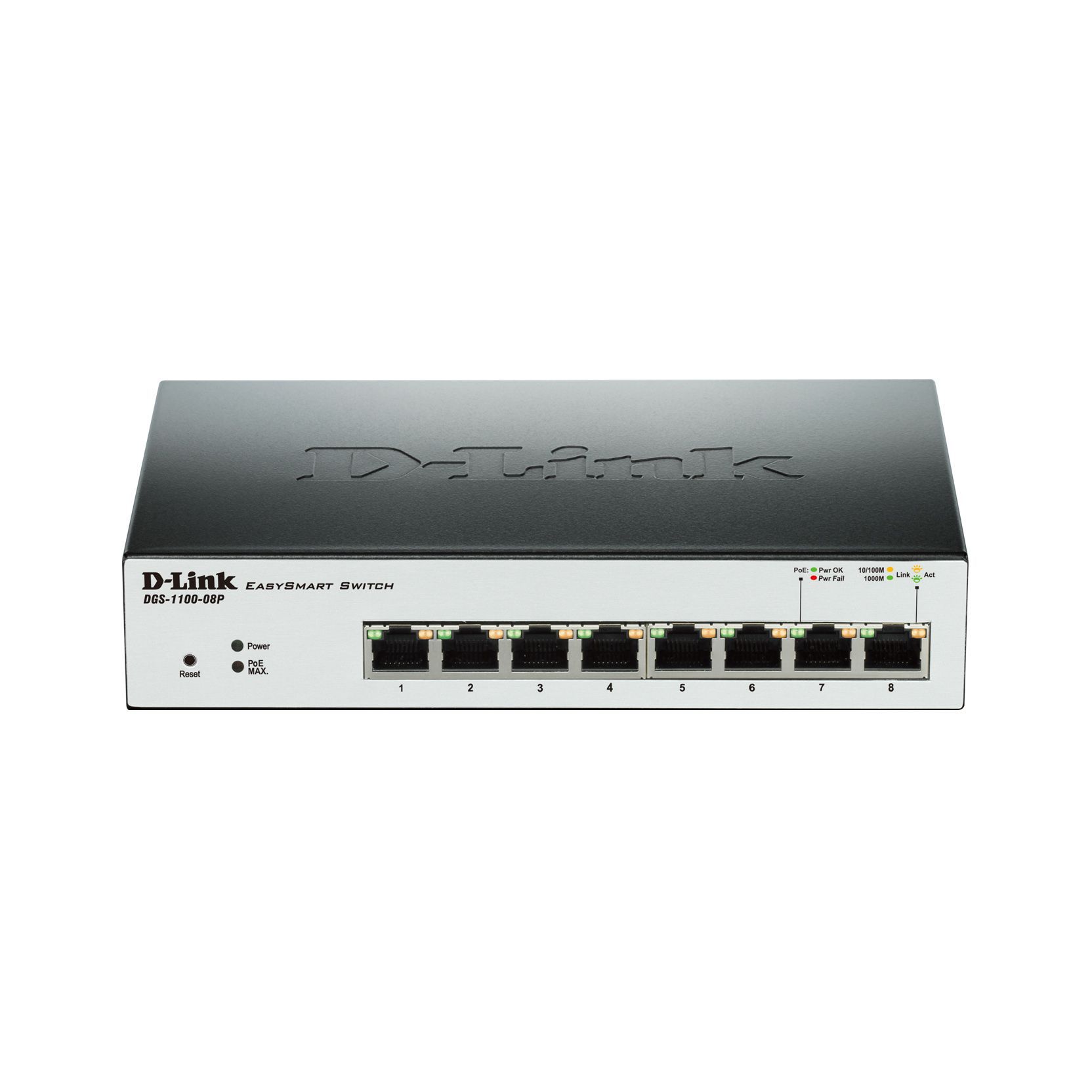 SWITCH PoE D-LINK Smart  8 porturi  Gigabit (8 PoE) + 2 porturi SFP, IEEE 802.3af/at, carcasa metalica, rackabil, 