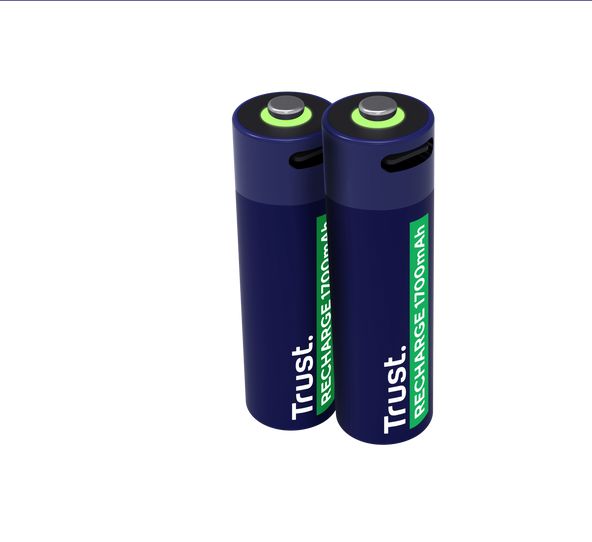 Baterii reincarcabile AA Trust, incarcate prin USB-C, putere intrare 1.2W, pachet de 2 bucati._1