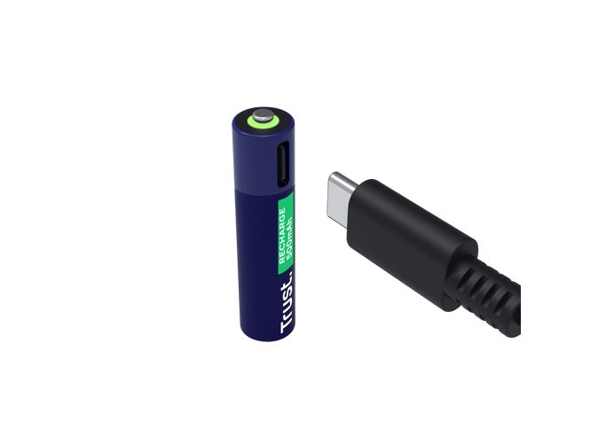 Baterii reincarcabile AAA Trust, incarcate prin USB-C, putere intrare 1.2W, pachet de 2 bucati._2