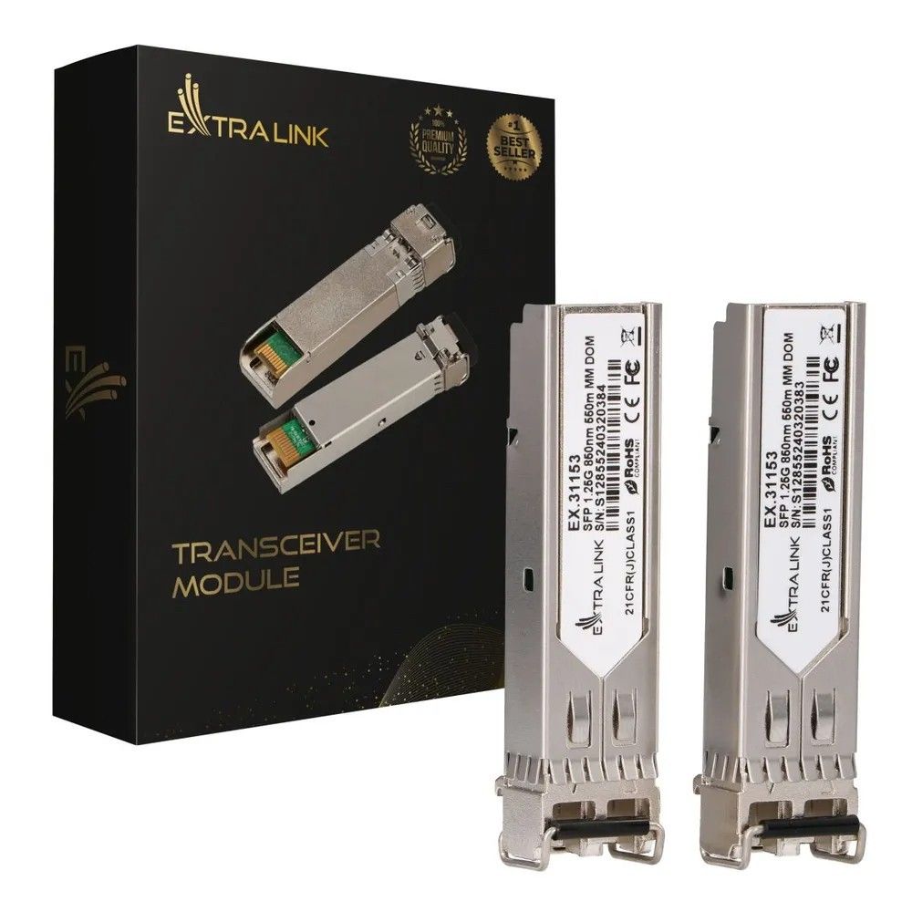 Extralink SFP 1.25G 2-pack  SFP Module  1.25Gbps LC/UPC 850nm 550m multi mode DOM_1