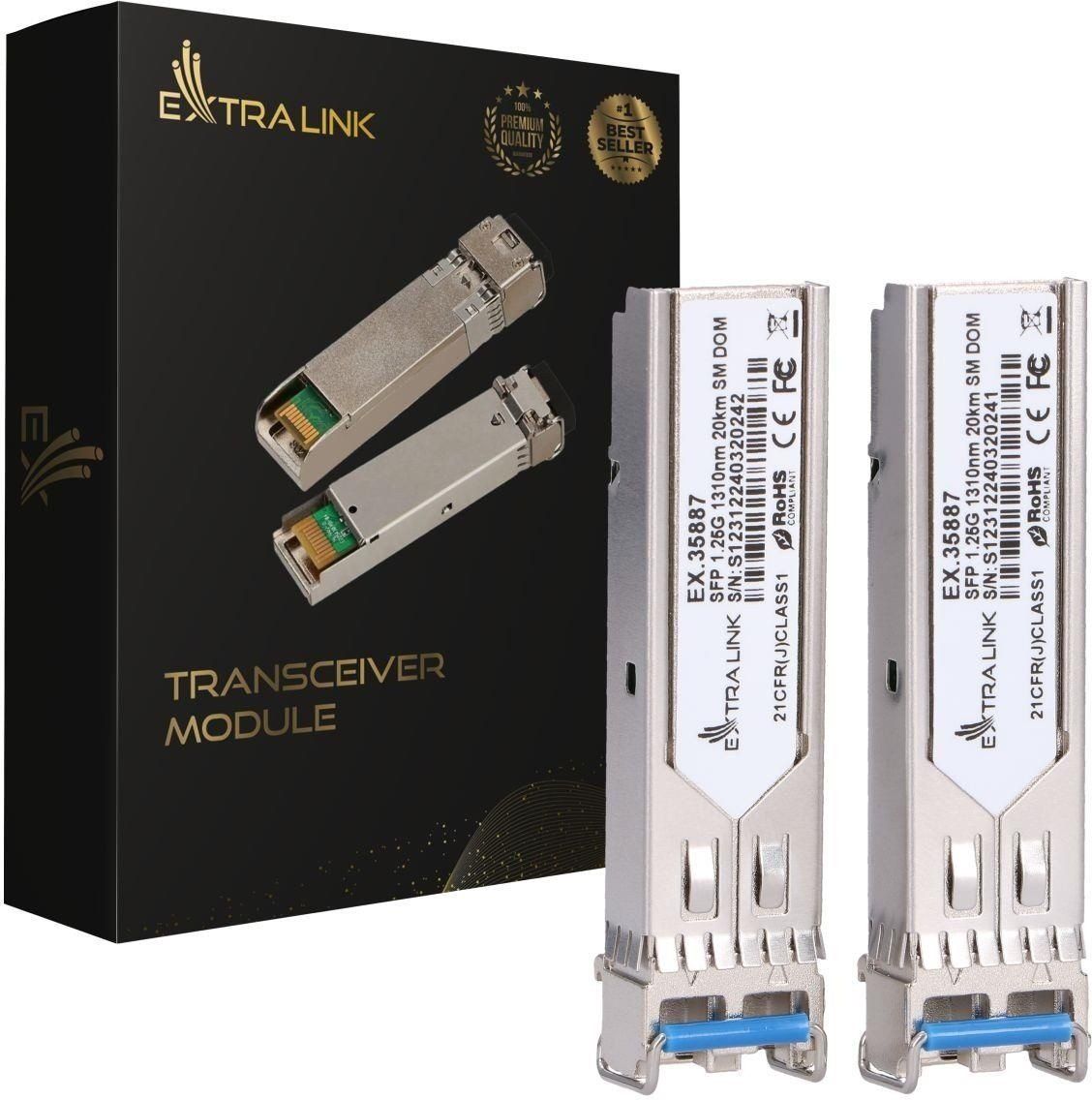Extralink SFP 1.25G 2-pack  SFP Module  1.25Gbps LC/UPC 1310nm 20km single mode DOM_1