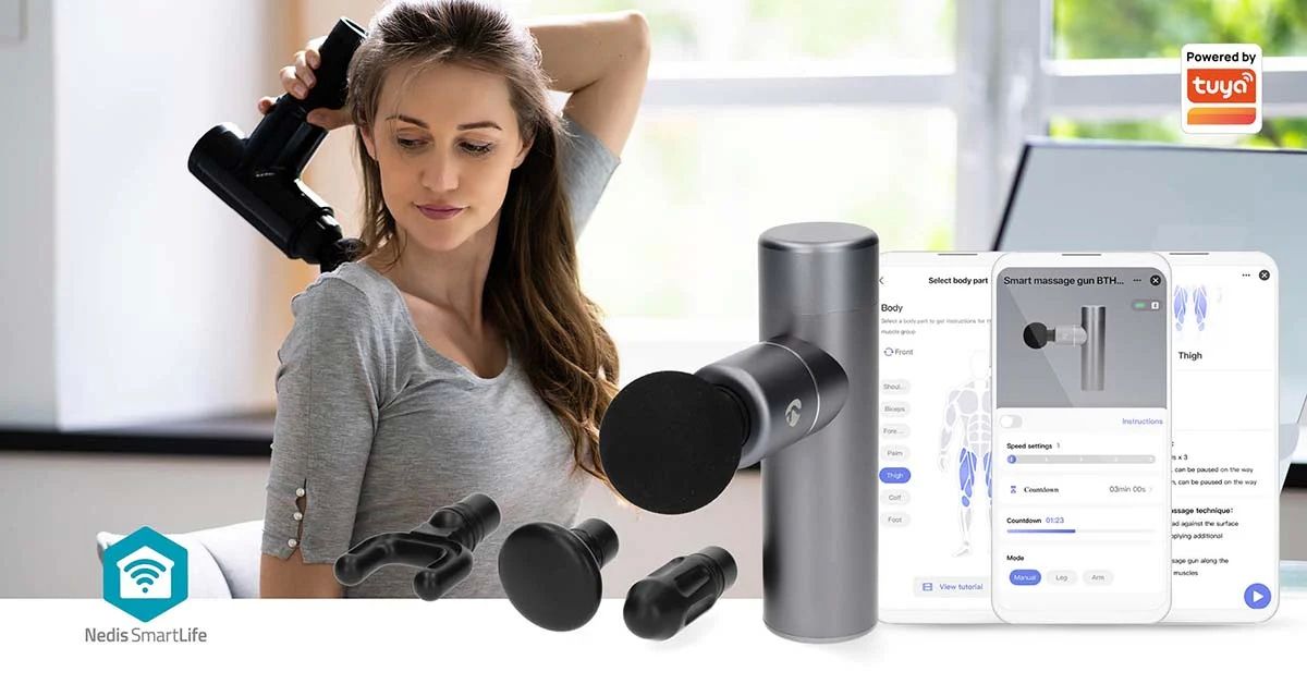 Massage Gun Nedis SmartLife with 5 modes_4