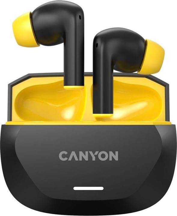 CANYON headset HEXAGON 7 TWS ANC+ENC Wireless Charge Black Yellow_1