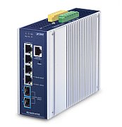 PLANET IP30 Industrial L3 4-Port Gestionate 2.5G Ethernet (100/1000/2500) Aluminiu, Albastru_1