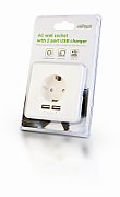 GEMBIRD EG-ACU2A2-01 Energenie AC wall socket with 2 port USB charger German socket_1
