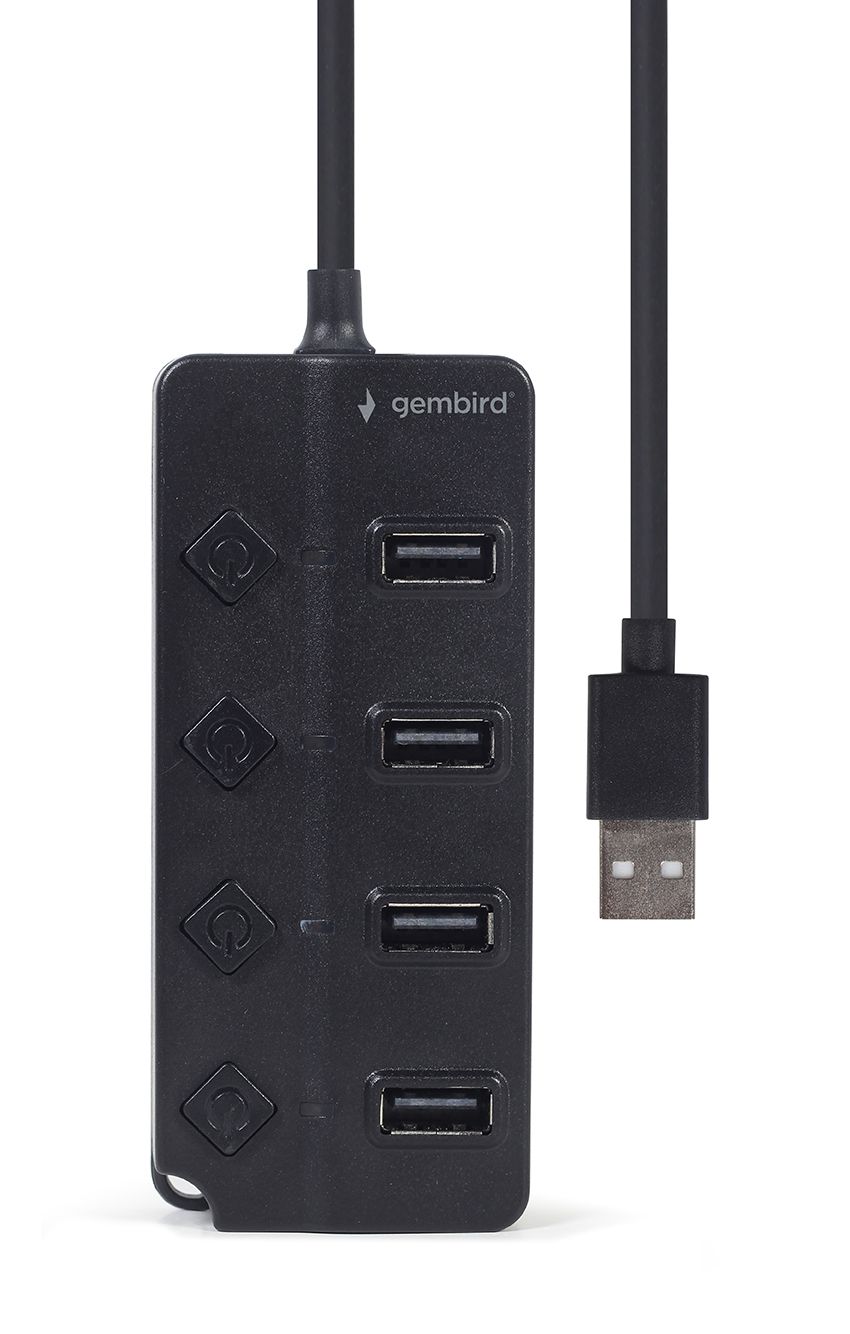 GEMBIRD USB 2.0 powered 4-port hub with switches black_3