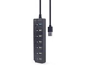 GEMBIRD 7-port USB HUB 1 x USB 3.1 + 6 x USB 2.0 with switches black_1