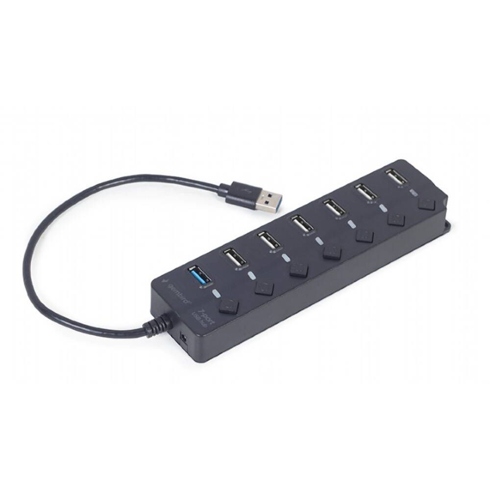 GEMBIRD 7-port USB HUB 1 x USB 3.1 + 6 x USB 2.0 with switches black_2